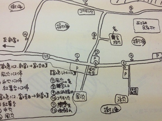 Ｓ氏たちが使っていたバス停の地図